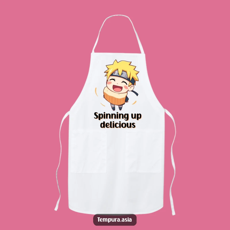 Funny Narutomaki Spin Apron: Cook with Joyful Style & Ramen Flair