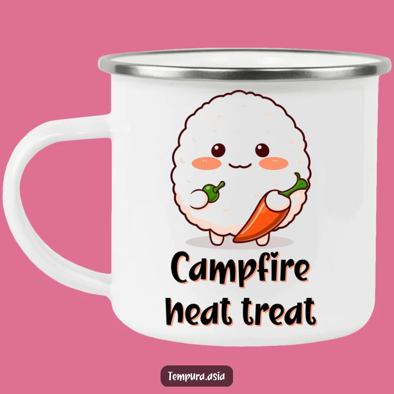Funny Shy Rice Ball Camping Mug - Cute & Spicy Outdoor Companion