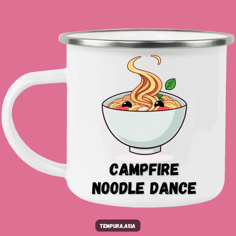 Funny Ramen Twirl Camping Mug: Your Cheerful Outdoor Companion