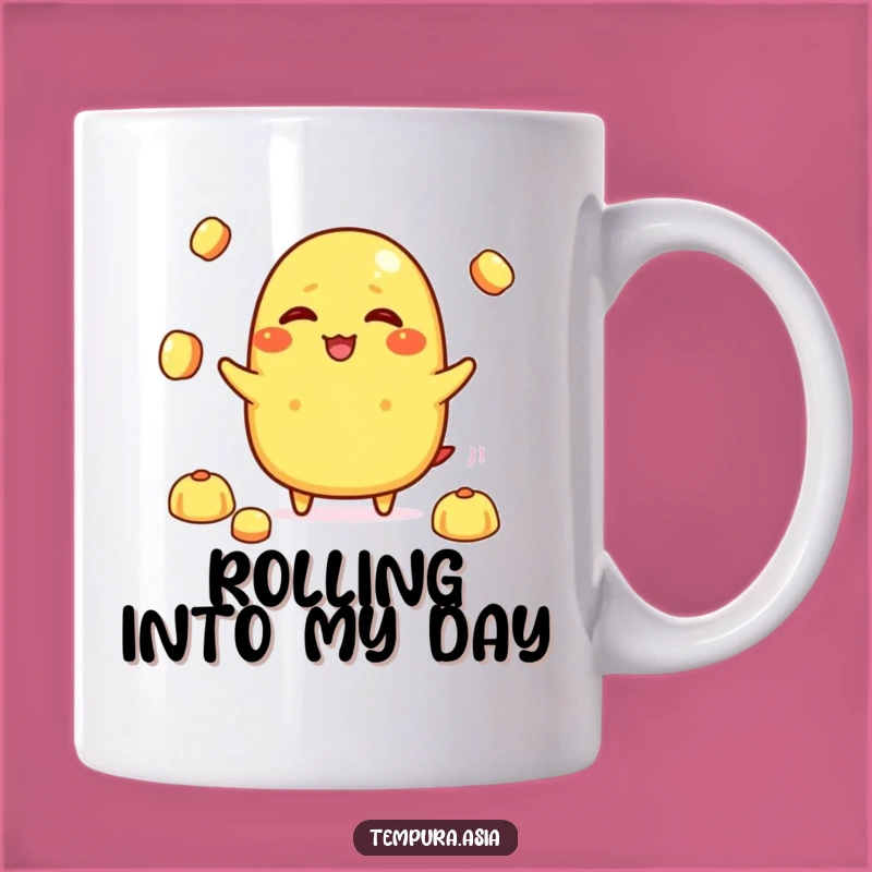 Funny Tamagoyaki Giggling Mug - Juggling Rice Balls, Hilarious Foodie Gift