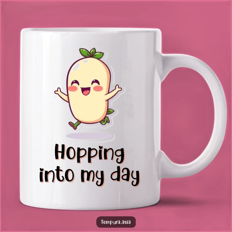Funny Edamame Hop Mug - Cheerful Character, Hilarious Foodie Gift