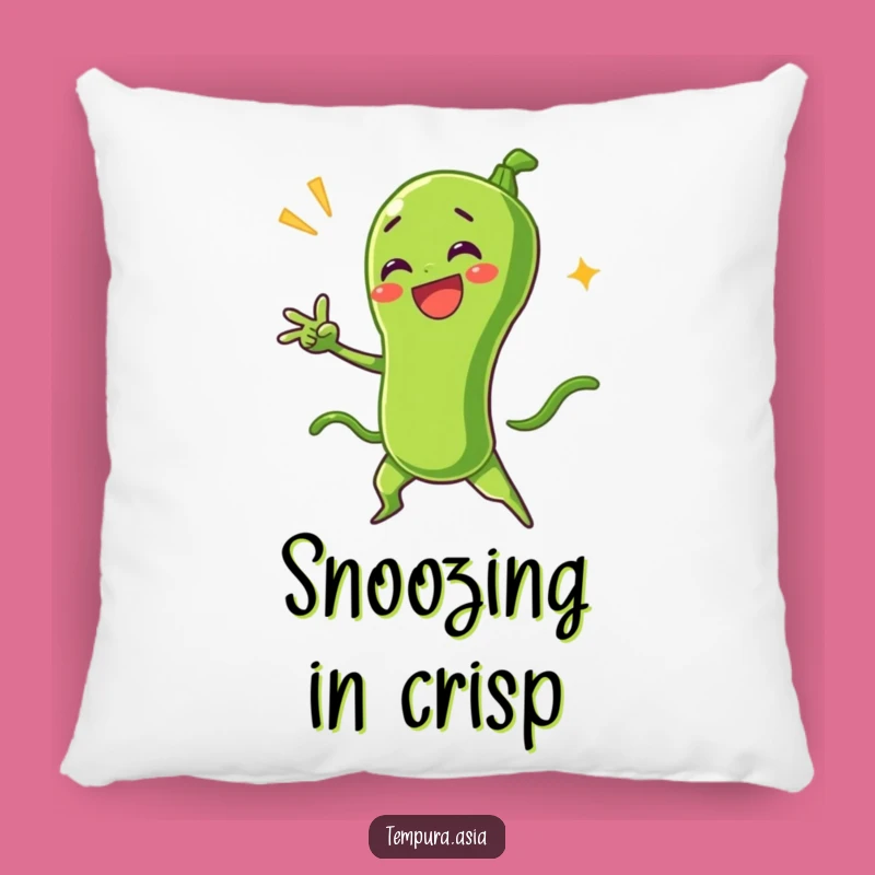 Funny Green Bean Tempura Dramatic Pose Pillow - Cozy & Hilarious Accent