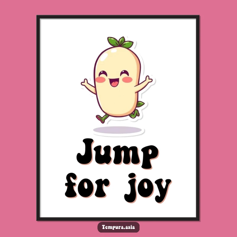 Funny Edamame Hop Digital Art - Instant Cheerful Wall Decor