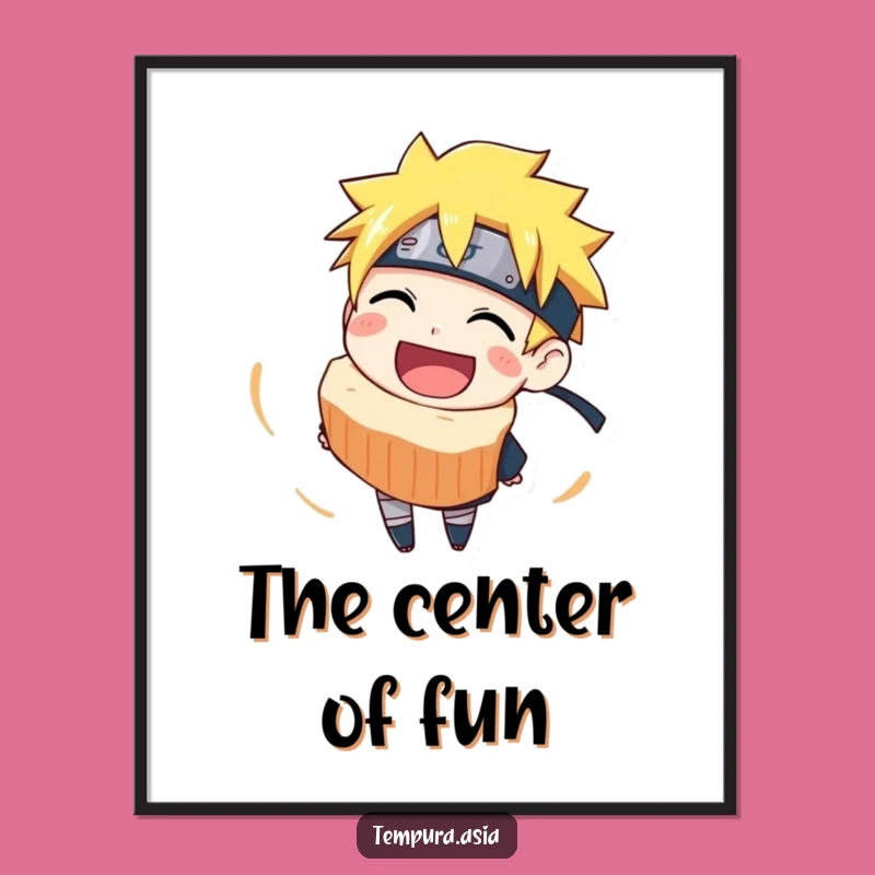 Funny Narutomaki Spin Digital Art Print: Instant Joyful Ramen Decor Gift