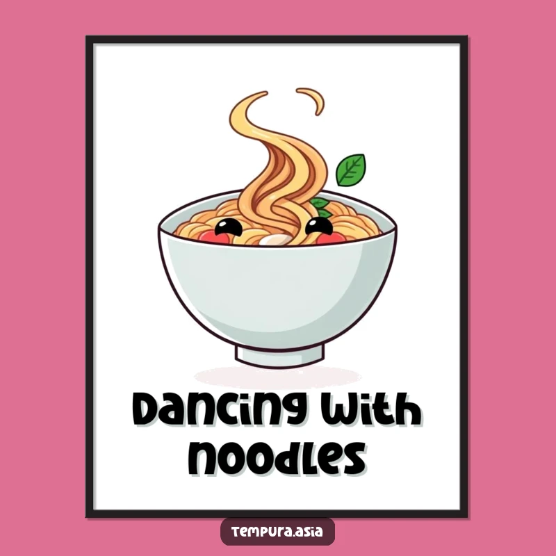 Funny Ramen Twirl Digital Print: Instant Joy for Your Walls