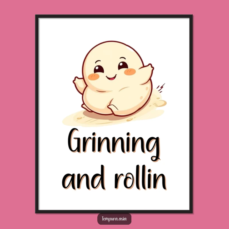 Funny Dumpling Roll Digital Print: Instant Joy for Your Walls