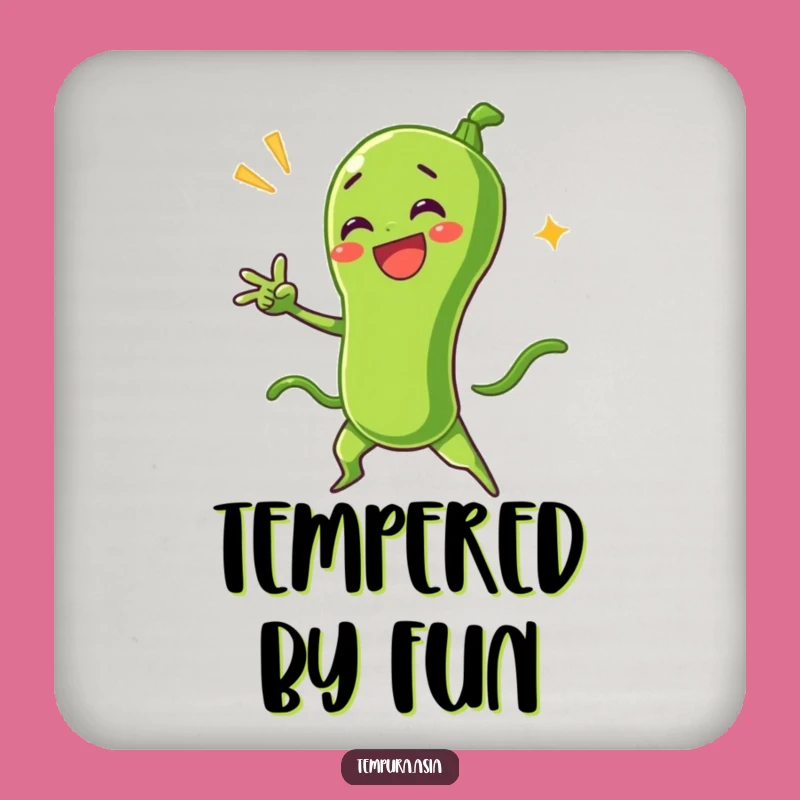 Funny Green Bean Tempura Dramatic Pose Coaster - Protect Surfaces with Style