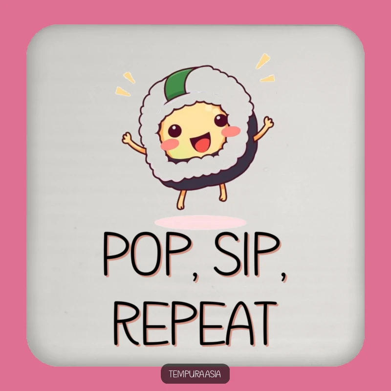 Funny Sushi Hop Drink Coaster: Protect Surfaces with This Hilarious Japanese Art