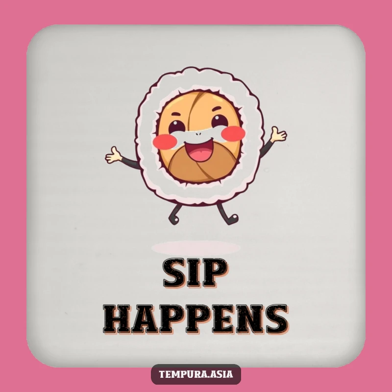 Funny Sushi Roll Dance Coasters: Protect Surfaces with a Giggle