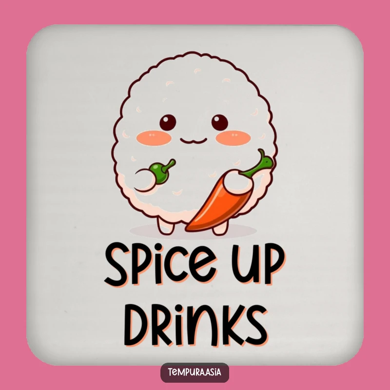 Funny Shy Rice Ball Coaster - Cute Protection with a Spicy Twist
