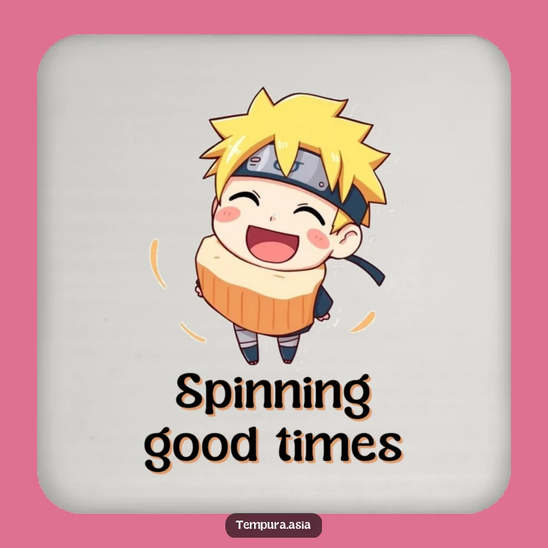 Funny Narutomaki Spin Drink Coaster: Protect Surfaces with Joyful Ramen Art