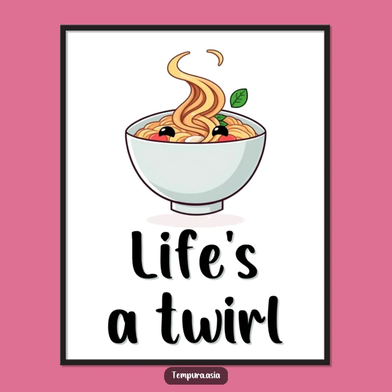 Funny Ramen Twirl Poster: Add Spirited Art to Your Walls