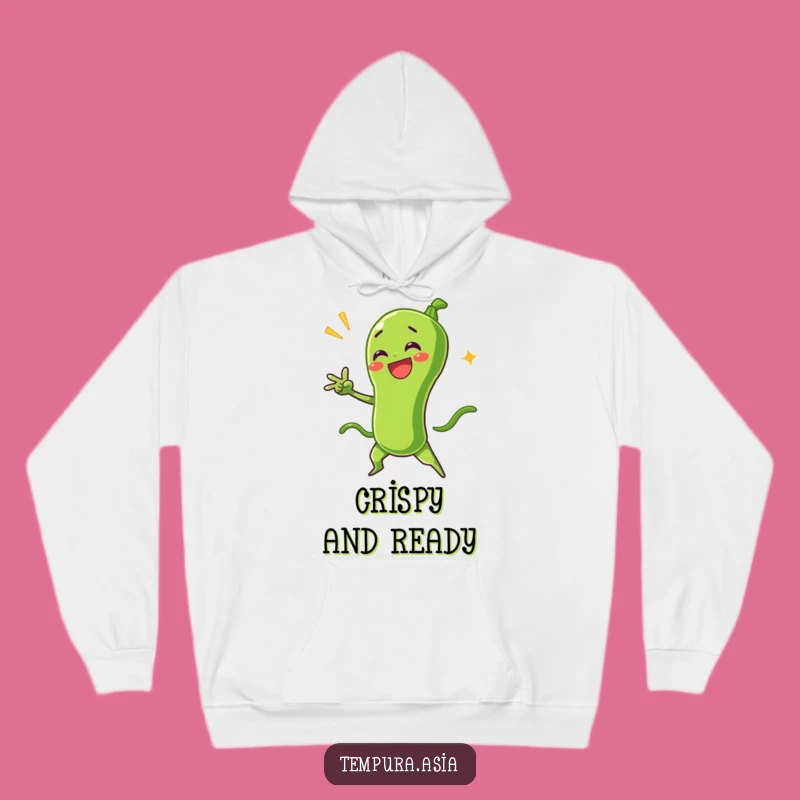 Funny Green Bean Tempura Dramatic Pose Hoodie - Cozy & Hilarious Foodie Wear