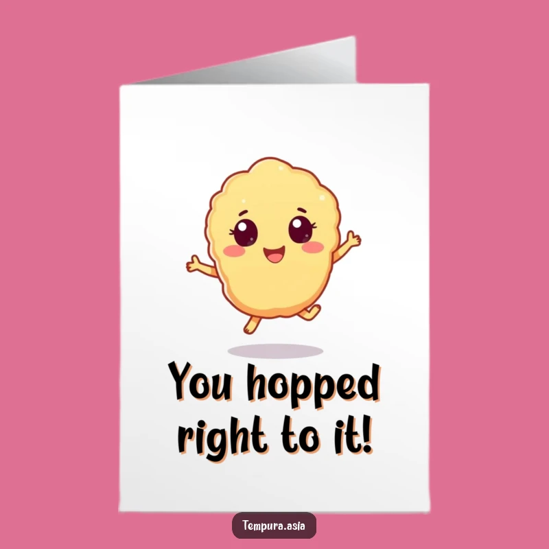 Free Printable Congrats Card: Jumping Tempura - Humorous Downloadable for Any Occasion