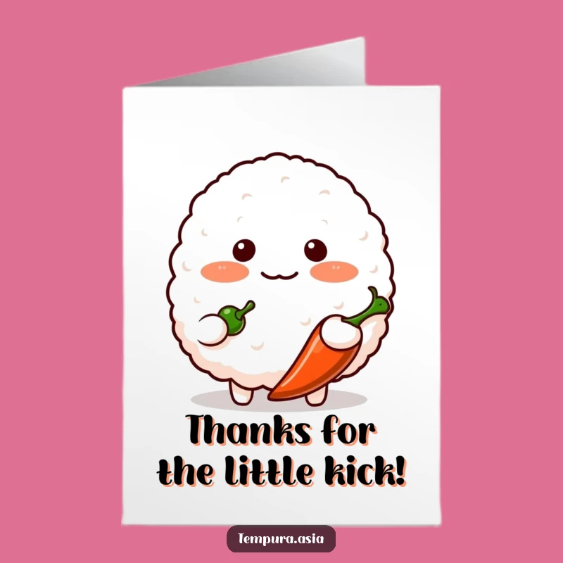 Free Printable Funny Thank You Card: Rice Ball Chili Offer Downloadable Gift