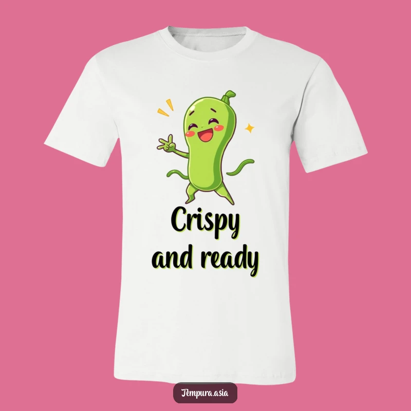 Funny Green Bean Tempura Dramatic Pose T-Shirt - Hilarious Foodie Apparel Gift