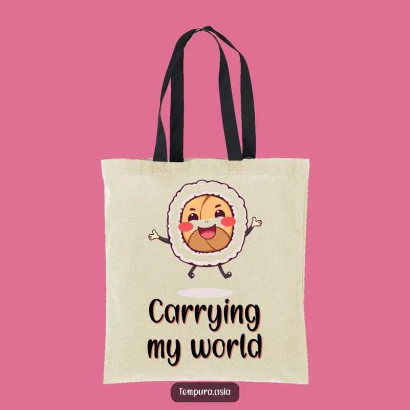 Funny Sushi Roll Dance Tote Bag: Carry Your Groceries with Glee