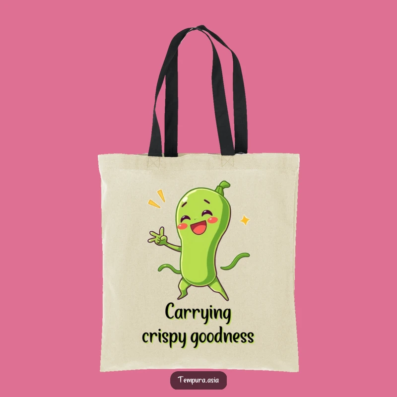 Funny Green Bean Tempura Dramatic Pose Tote Bag - Chic & Hilarious Accessory